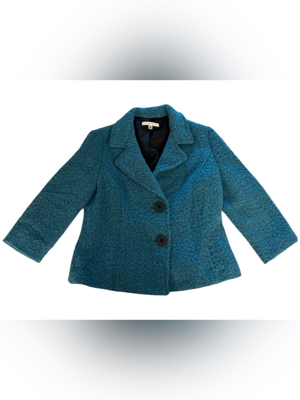 CAbi Teal Pea Coat Two-Button 6